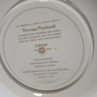 Two Gorham Norman Rockwell Collectible plates - Uninvited Guest and The Challenge