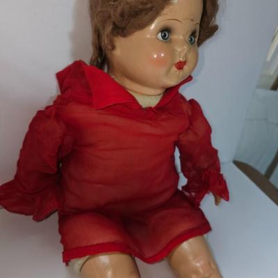 Vintage Composition Girl Doll Unmarked 17" Tall