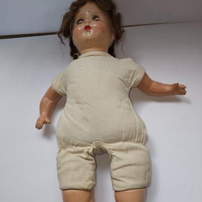 Vintage Composition Girl Doll Unmarked 17" Tall