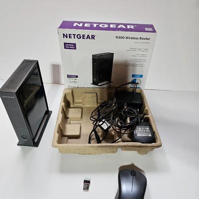 Netgear N300 Wireless router with Logitech wireless mouse