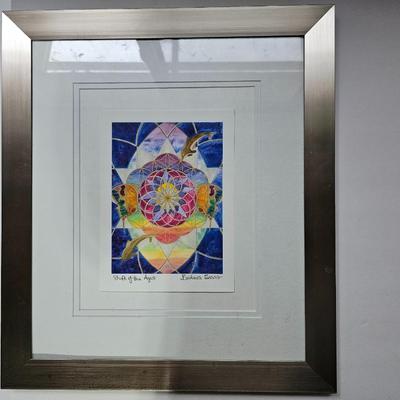Framed original artwork of Barbara Evans "New Earth" and "Shift of the Ages" Crystal wings healing art
