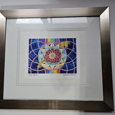 Framed original artwork of Barbara Evans "New Earth" and "Shift of the Ages" Crystal wings healing art