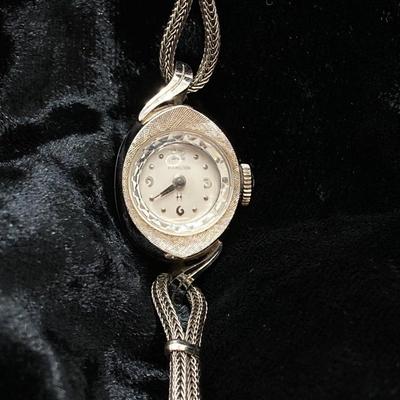 LOT 316: Vintage Hamilton Ladies 14K White Gold Watch