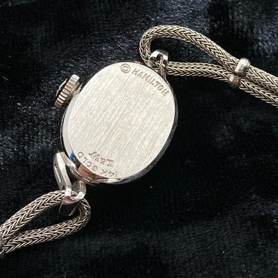LOT 316: Vintage Hamilton Ladies 14K White Gold Watch