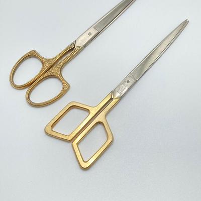 LOT 317: Vintage Spain Jeweled Dagger / Letter Opener with Sheath and Two Pair of Germany Decorative Scissors