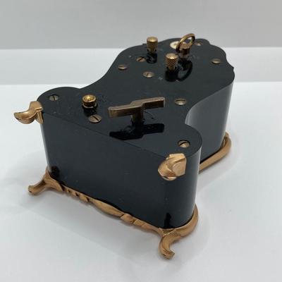 LOT 318: Vintage Uhrex Desk Clock with Collection of Gold Tone and Silver Tone Necklaces