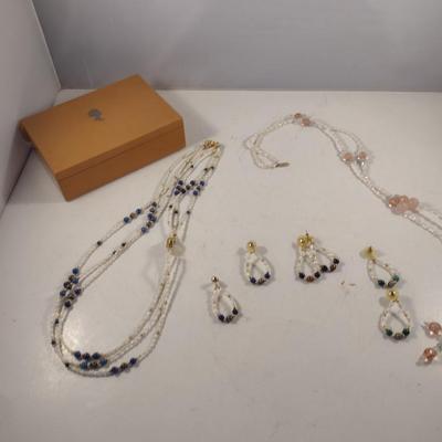 Seed Pearl Necklaces and Earrings