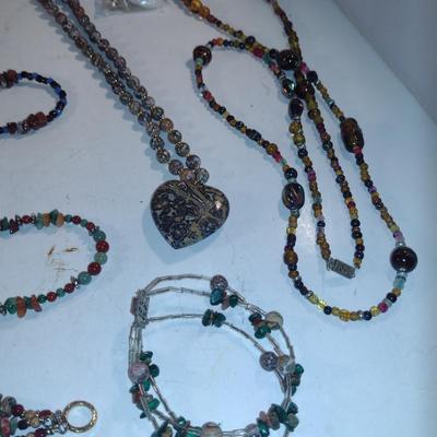 Collection of Glass and Stone Jewelry