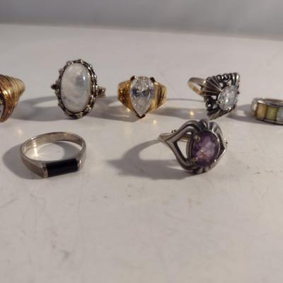 Collection of Silver Rings- Approximate Size 7