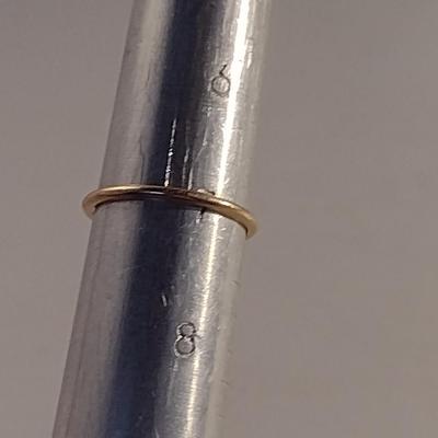 Pair of Diamonique Cubic Zirconia Rings Mounted in 14 Karat Gold- One White Gold, One Yellow Gold- Size 7