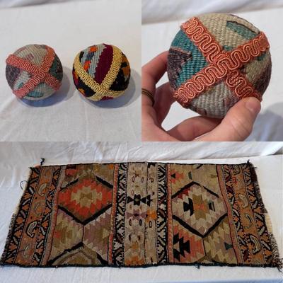 Kilim Style Door Mat and Temari Balls (LR-DZ)