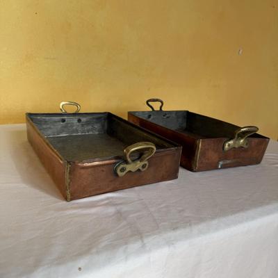 Copper Clad Roasting Pans and Large Serving Platter (P-BM)