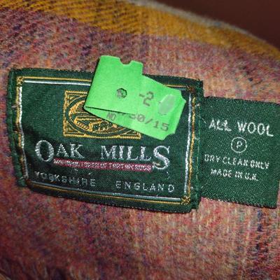 Pair of Oak Mills English Wool Throws- Approx 38" x 54"