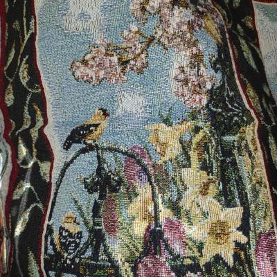 Woven Blanket Set- Bird Design with Dark Background