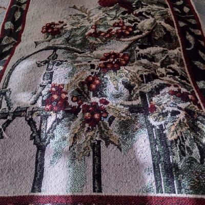 Woven Blanket Set- Bird Design with Dark Background