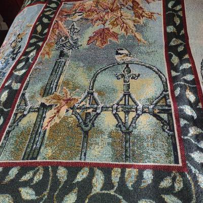 Woven Blanket Set- Bird Design with Dark Background