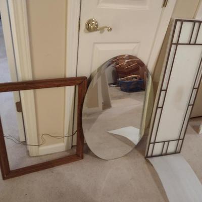 Beveled Wall Mirror and Frame Parts