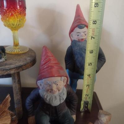 Collection of Home Decor- Gnomes, Amberina Glass