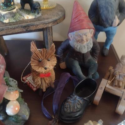 Collection of Home Decor- Gnomes, Amberina Glass