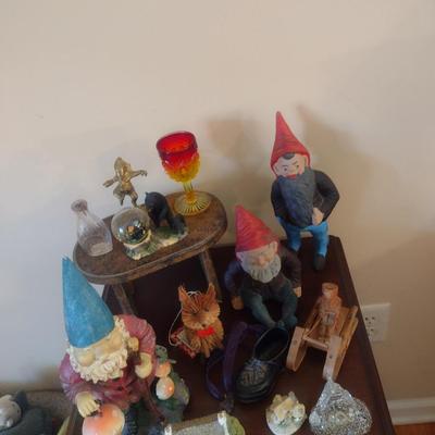 Collection of Home Decor- Gnomes, Amberina Glass