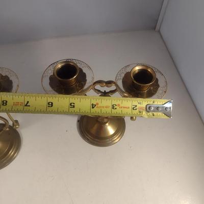 Vintage Tavern Bell Double Candlestick Holders