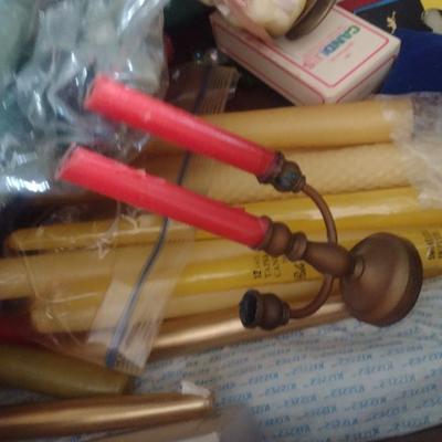 Collection of Candles and Candleholders