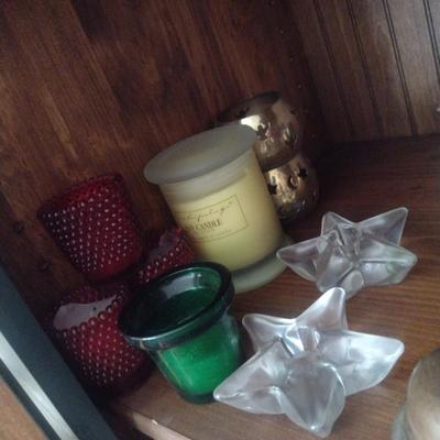 Collection of Candles and Candleholders
