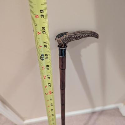 Antique Handle Deer Antler Walking Cane