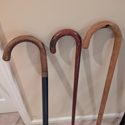 Assortment Of Wooden Walking Sticks