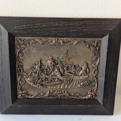 Framed George Washington Crossing The Delaware Metal Art