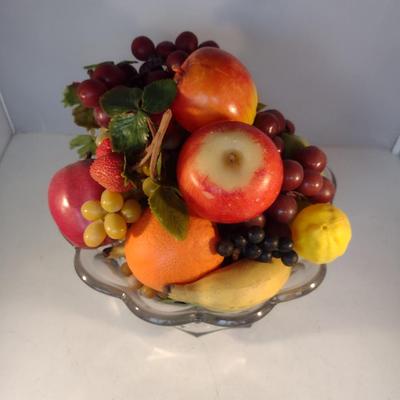 Glass Bowl with Assorted Decorative Fruit