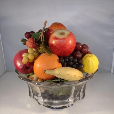 Glass Bowl with Assorted Decorative Fruit