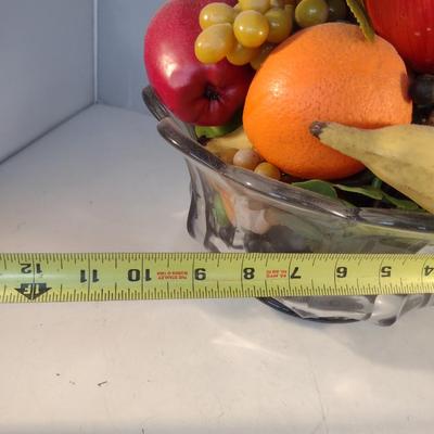 Glass Bowl with Assorted Decorative Fruit