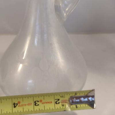 Beverage Set- Decanter with Stopper and Four Etched Glasses
