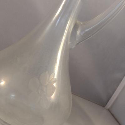 Beverage Set- Decanter with Stopper and Four Etched Glasses