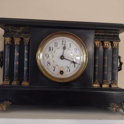 Wood Case Mantle Clock- Eight Day Wind Up