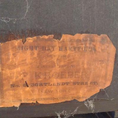 Wood Case Clock- Eight Day Wind Up- F. Kroeber