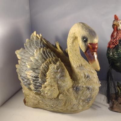 Resin Birds- Turkey and Swan