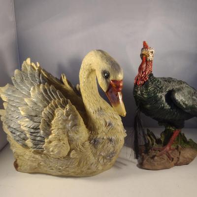 Resin Birds- Turkey and Swan