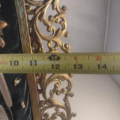 Vintage Metal Picture/Mirror Frame with Collection of Mementos and Keepsakes