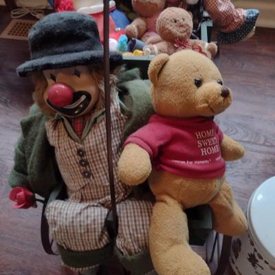 Wooden Pull-Along Wagon with Collection of Plush Toys