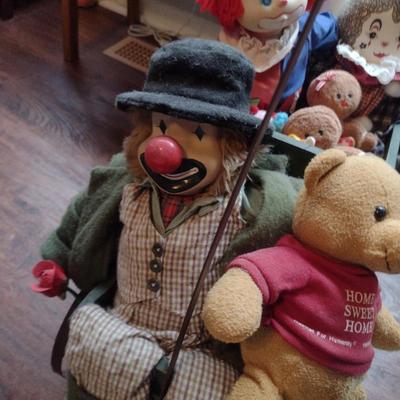 Wooden Pull-Along Wagon with Collection of Plush Toys