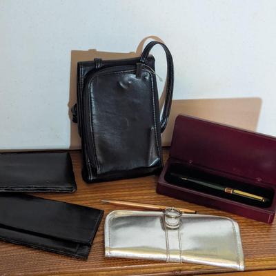 Mincol Bag Hand Crafted Wooden Pen Cross Pen Makeup Brushes Amity Cowhide Wallet
