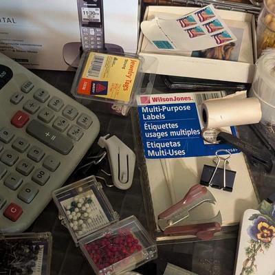 Assortment Of Office Supplies Panasonic Casio Digital Phone FR-520
