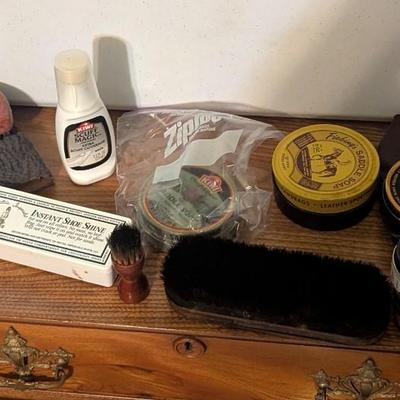 Assortment Of Shoe Shine Kit Accessories