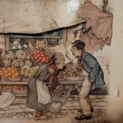 Framed Vintage Anton Pieck Print (1966) 11" x 9"