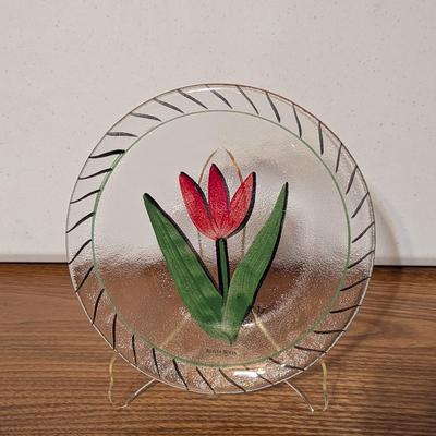 Kosta Boda Tulip Plate Plate With Label 7 1/2" Ulrica Hydman Vallien UHV