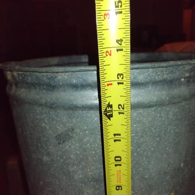 Pair of Galvanized Buckets with Lids