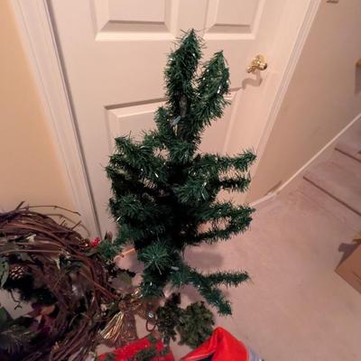 Lighted Christmas Tree Grapevine Wreaths Decor