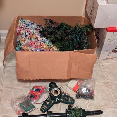 Vintage Cast Iron Christmas Tree Stand Tree Parts & Lights